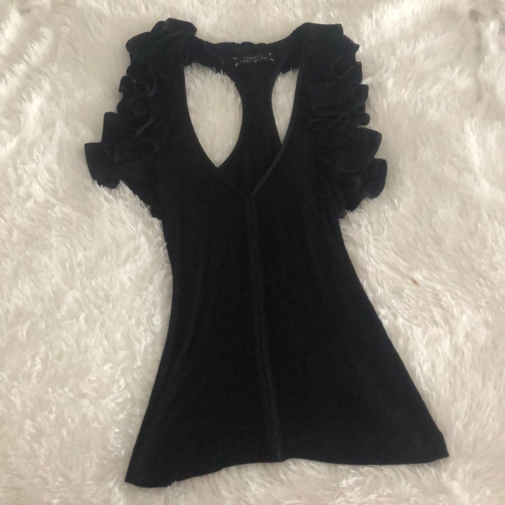Robert Rodriguez Ruffled Racerback Tank Top - Picture 2 of 3